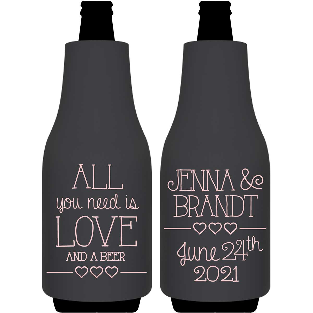 All You Need Is Love And A Beer 3A Foldable Bottle Sleeve Koozies Wedding Gifts for Guests