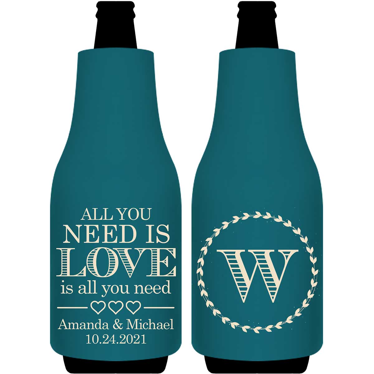 All You Need Is Love Is All You Need 1B Foldable Bottle Sleeve Koozies Wedding Gifts for Guests