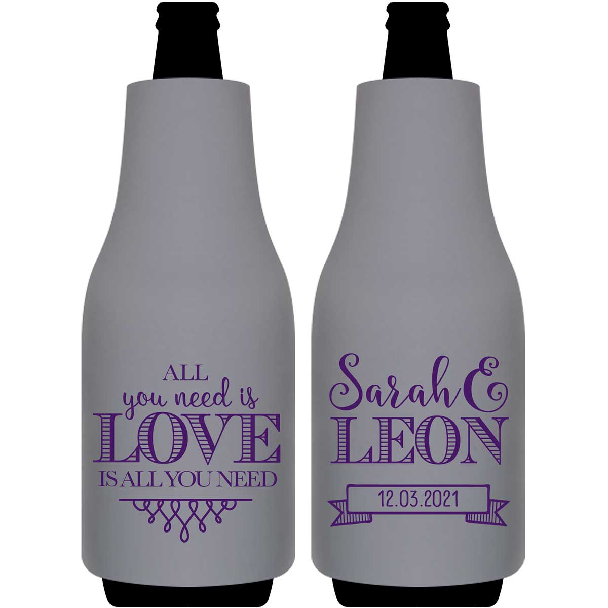 All You Need Is Love Is All You Need 4A Foldable Bottle Sleeve Koozies Wedding Gifts for Guests
