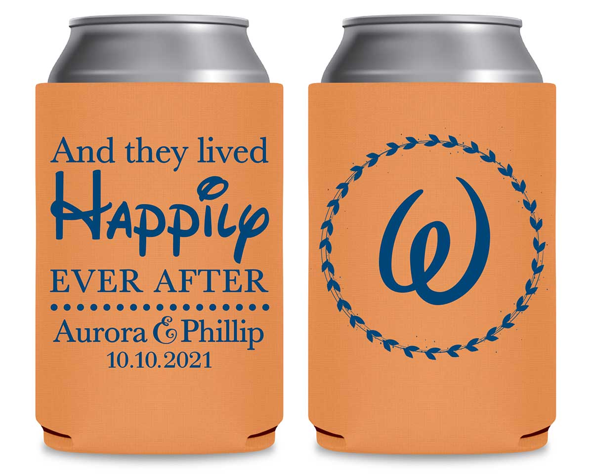 And They Lived Happily Ever After 1A Foldable Can Koozies Wedding Gifts for Guests