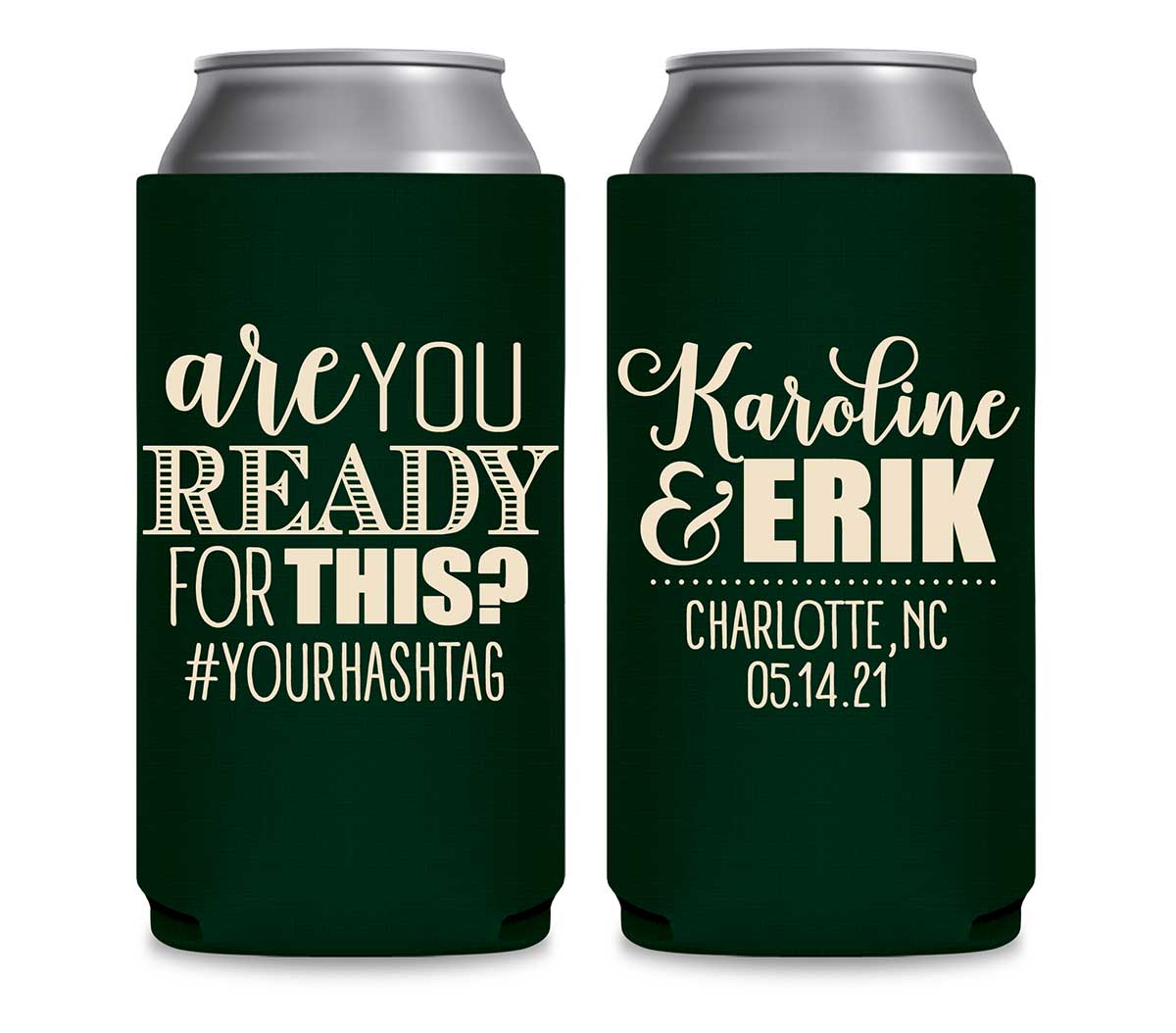 Are You Ready For This 1A Foldable 12 oz Slim Can Koozies Wedding Gifts for Guests