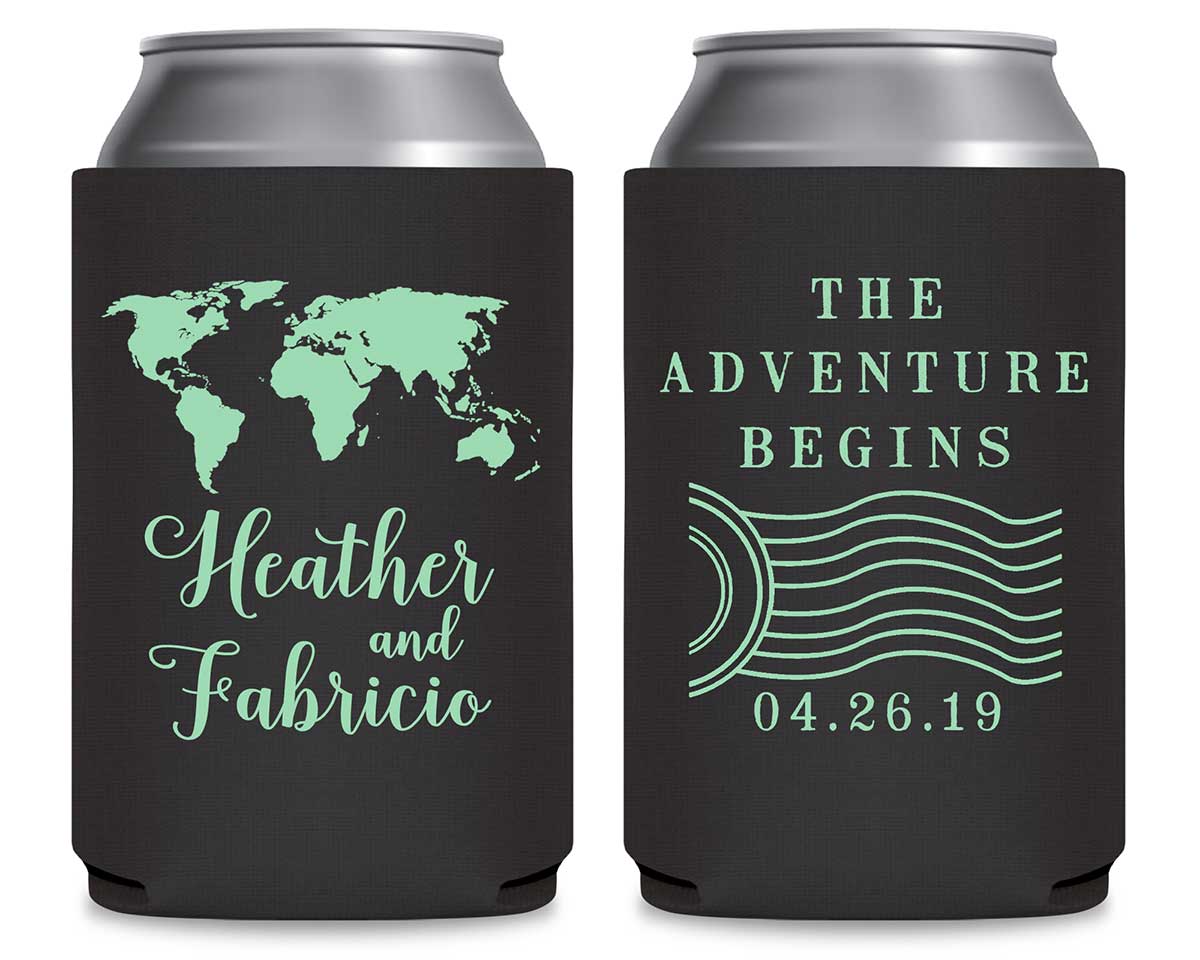 Around The World 1A Foldable Can Koozies Wedding Gifts for Guests