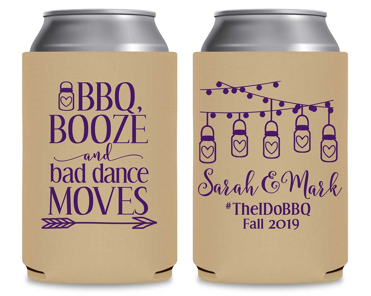 BBQ Booze & Bad Dance Moves 1A Foldable Can Koozies Wedding Gifts for Guests