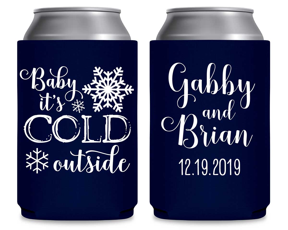 Baby It's Cold Outside 1A Foldable Can Koozies Wedding Gifts for Guests