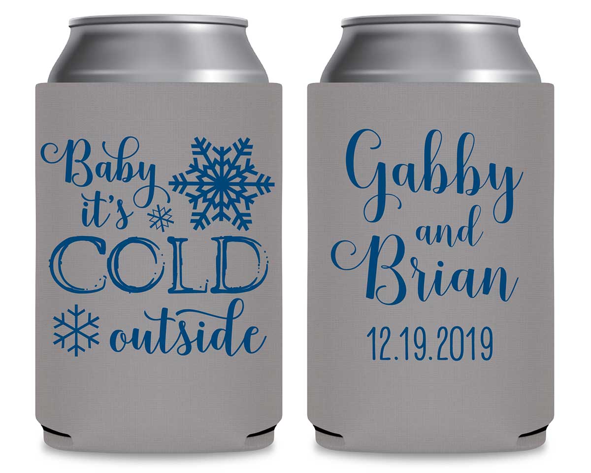 Baby It's Cold Outside 1A Foldable Can Koozies Wedding Gifts for Guests
