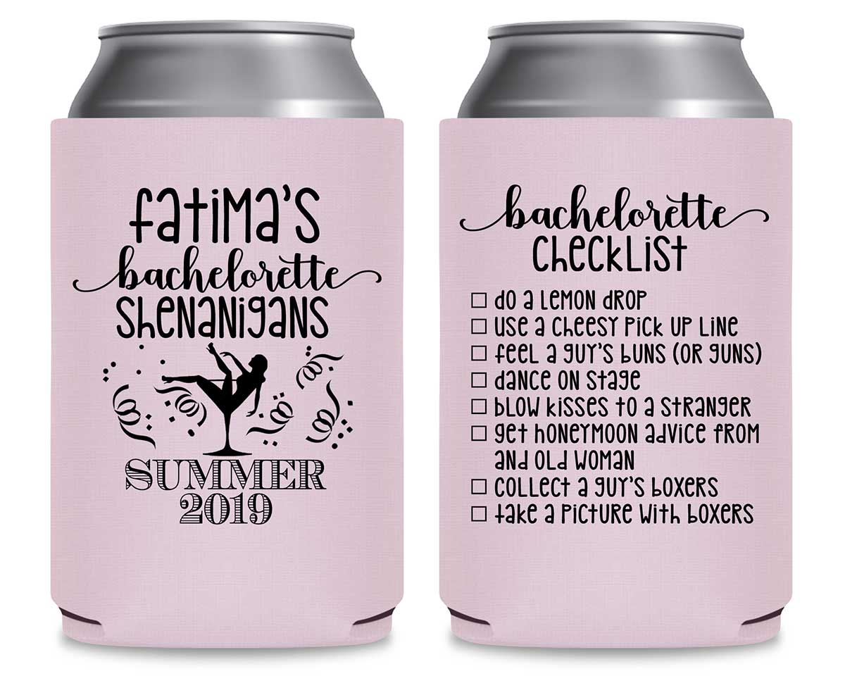 Bachelorette Shenanigans 1A Foldable Can Koozies Wedding Gifts for Guests