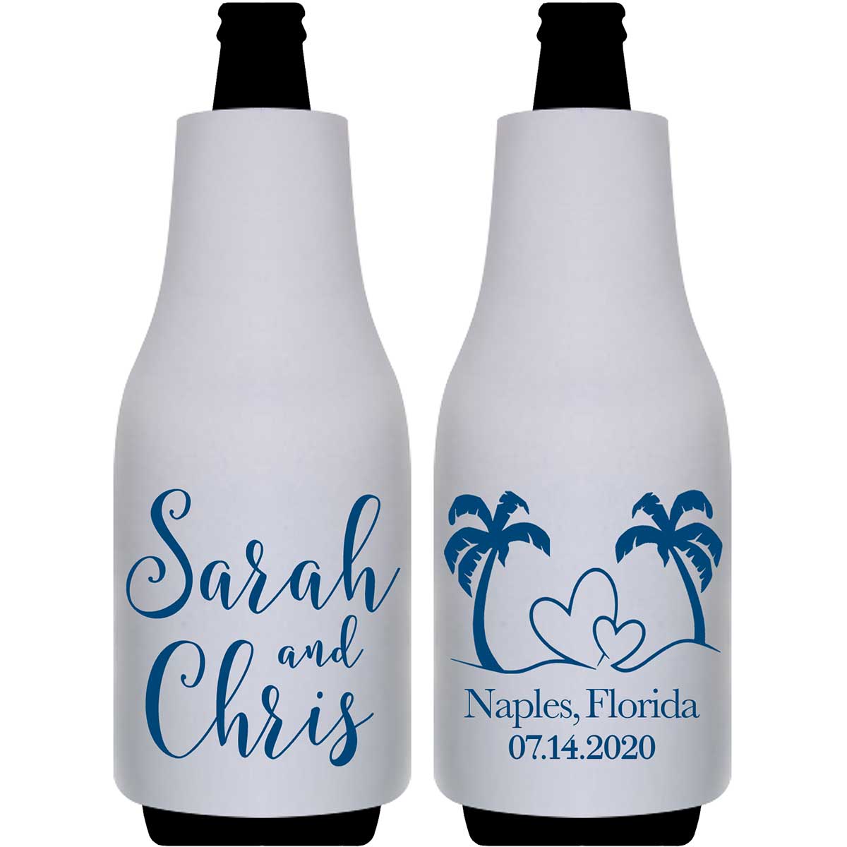 Beach Love 1A Foldable Bottle Sleeve Koozies Wedding Gifts for Guests