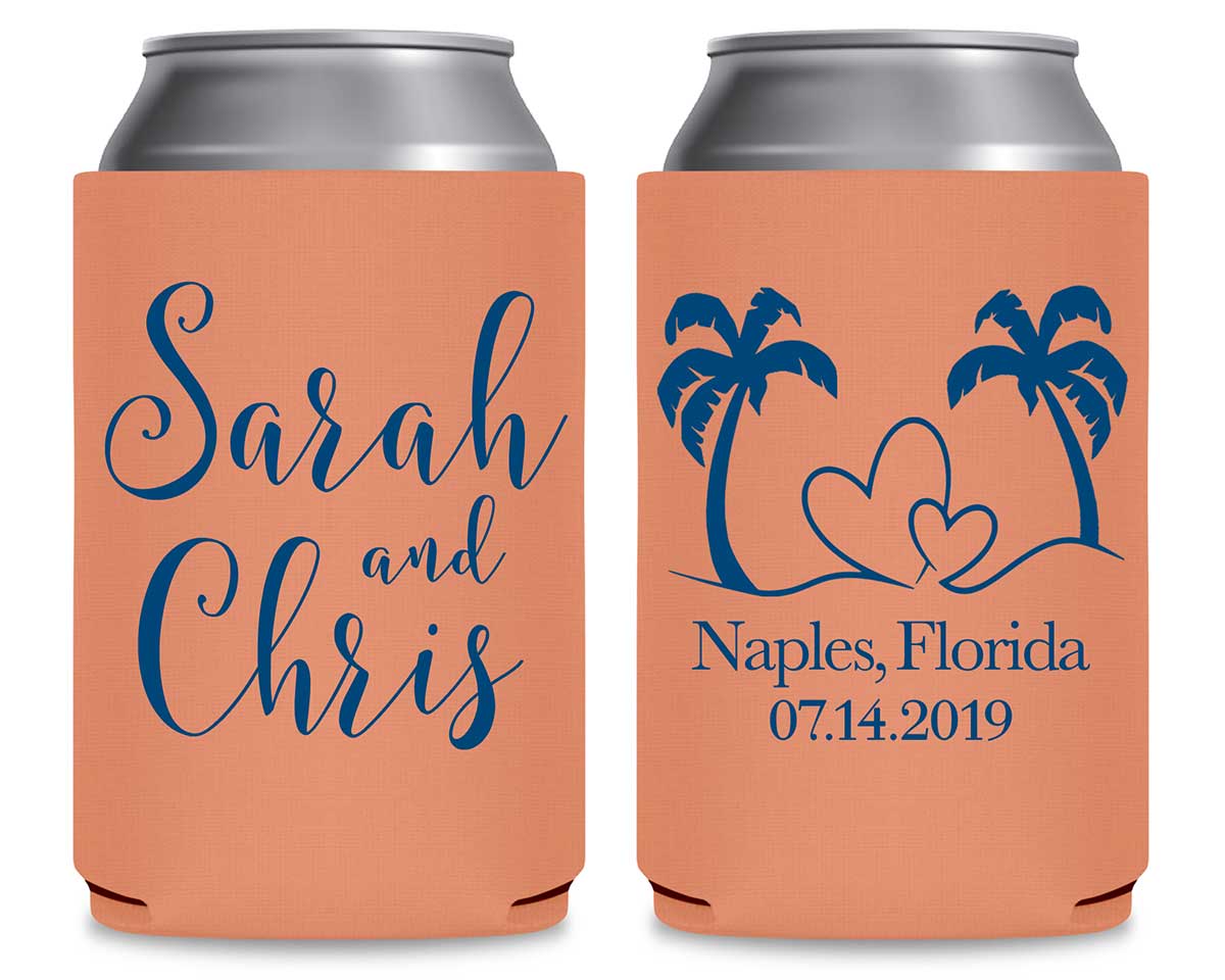 Beach Love 1A Foldable Can Koozies Wedding Gifts for Guests