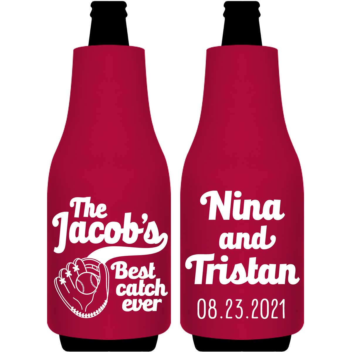 Best Catch Ever 1A Baseball Foldable Bottle Sleeve Koozies Wedding Gifts for Guests