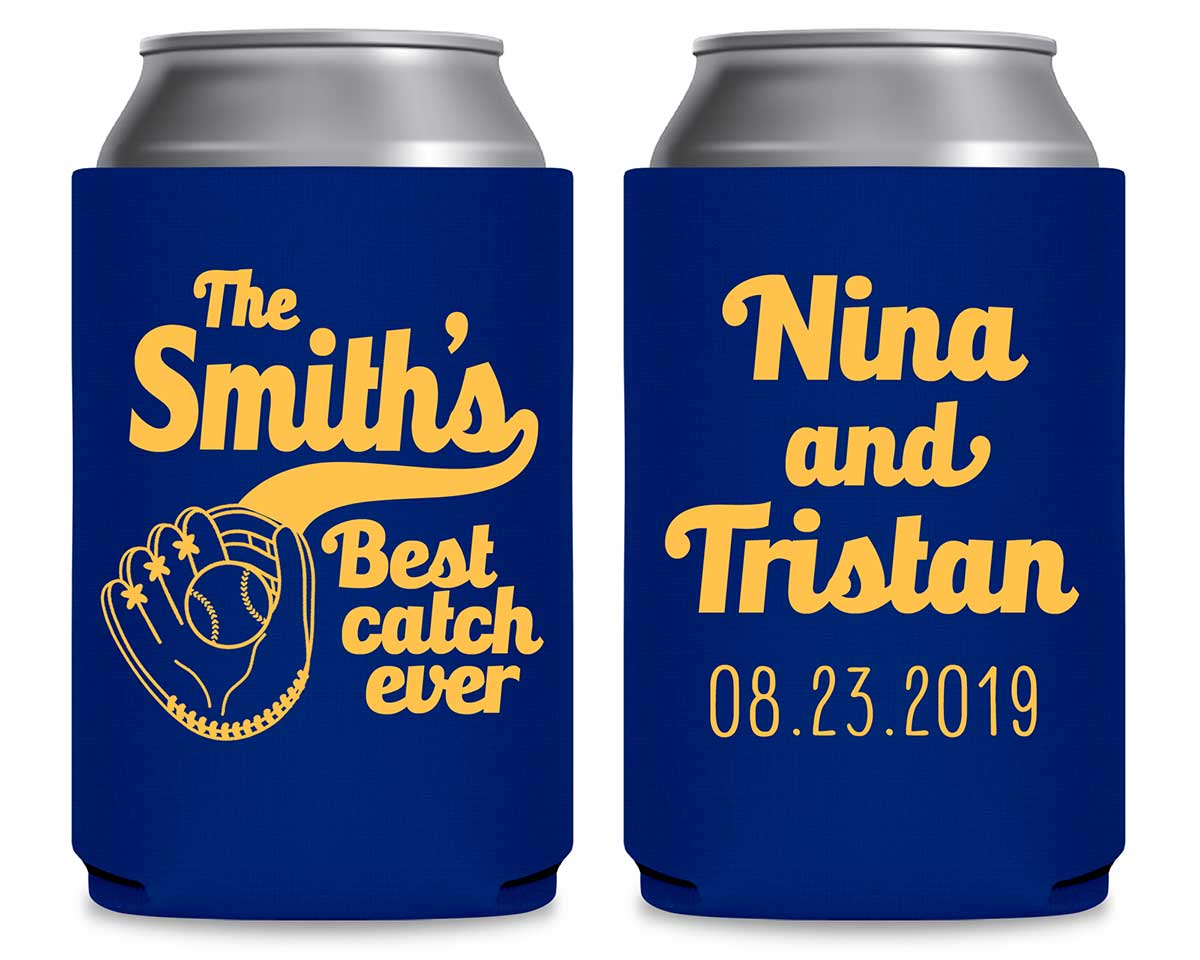 Best Catch Ever 1A Baseball Foldable Can Koozies Wedding Gifts for Guests