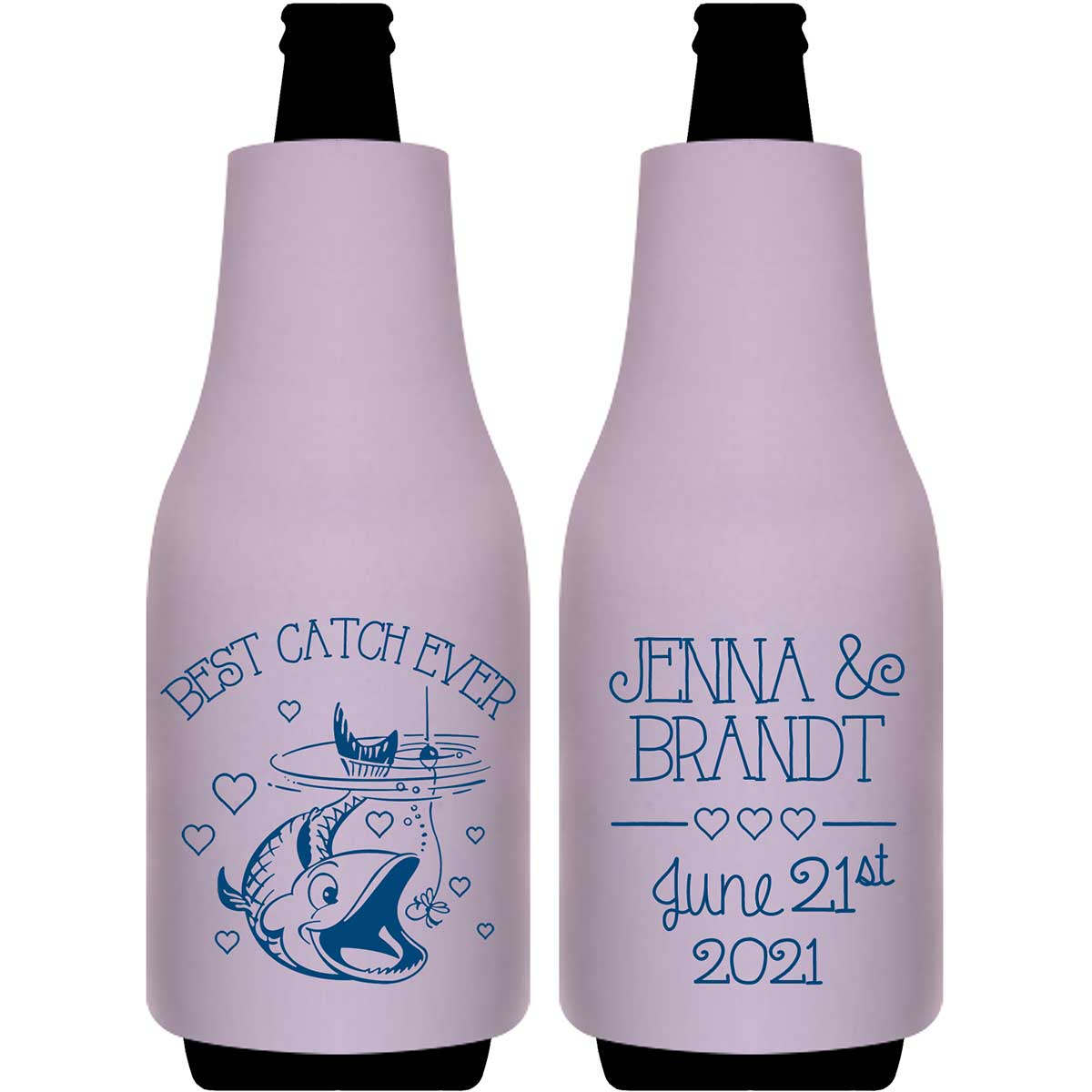 Best Catch Ever 2A Nautical Foldable Bottle Sleeve Koozies Wedding Gifts for Guests