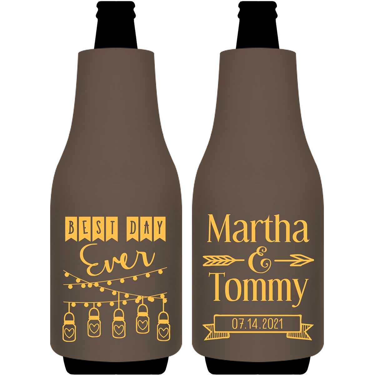Best Day Ever 1A Mason Jars Foldable Bottle Sleeve Koozies Wedding Gifts for Guests