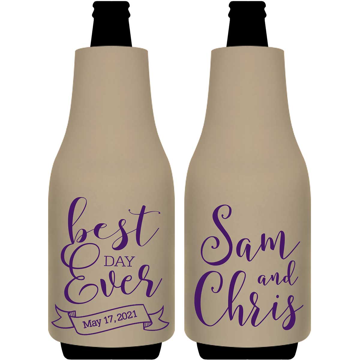 Best Day Ever 2A Banner Foldable Bottle Sleeve Koozies Wedding Gifts for Guests
