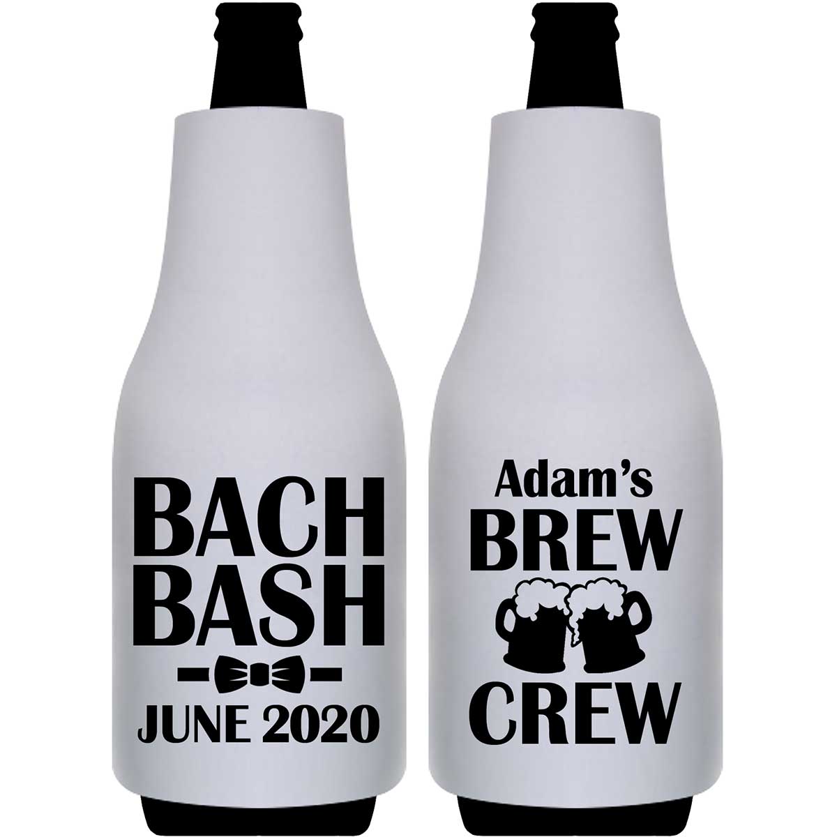 Brew Crew Bachelor Bash 1A Foldable Bottle Sleeve Koozies Wedding Gifts for Guests