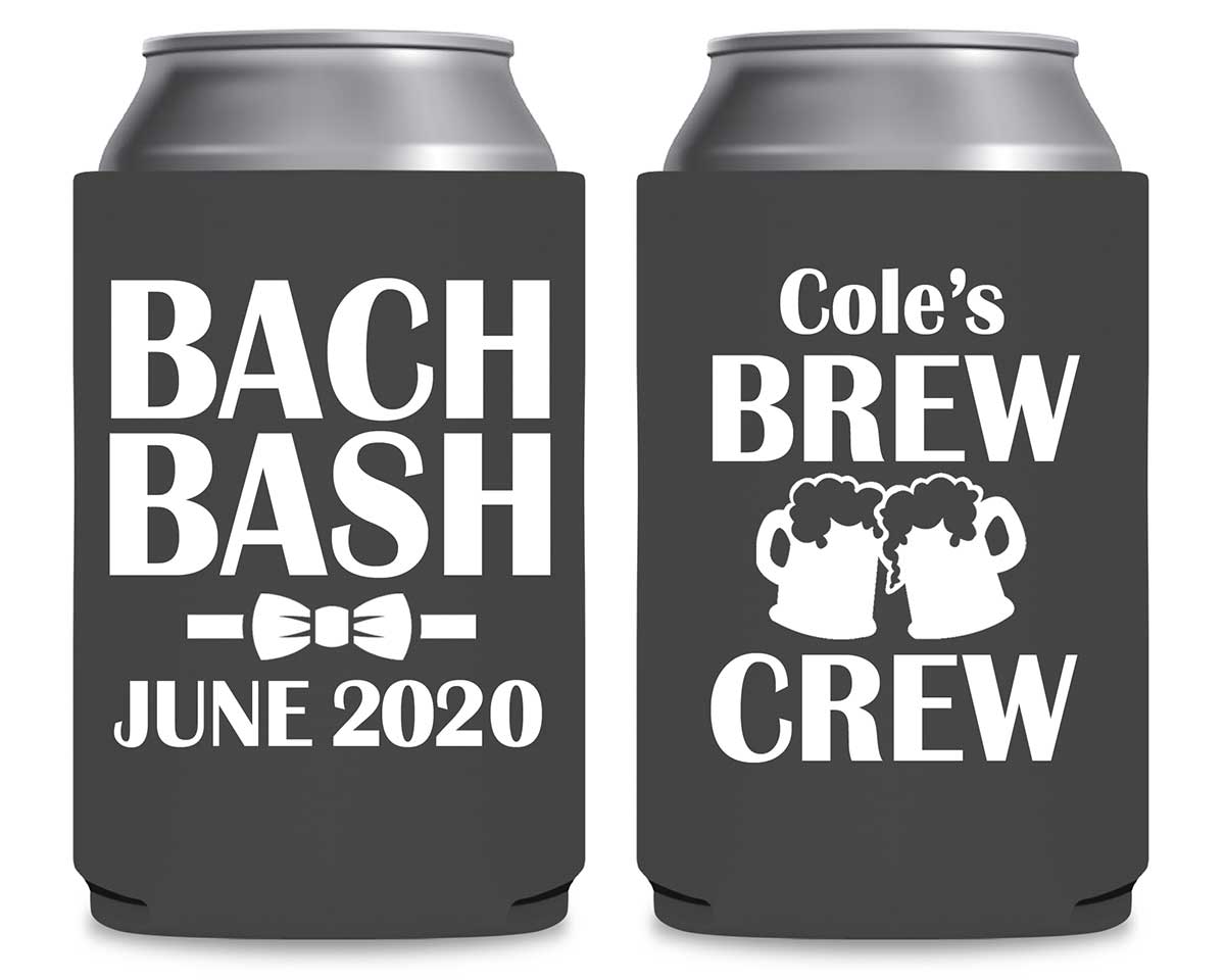 Brew Crew Bachelor Bash 1A Foldable Can Koozies Wedding Gifts for Guests