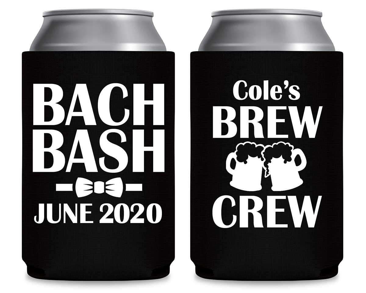 Brew Crew Bachelor Bash 1A Foldable Can Koozies Wedding Gifts for Guests