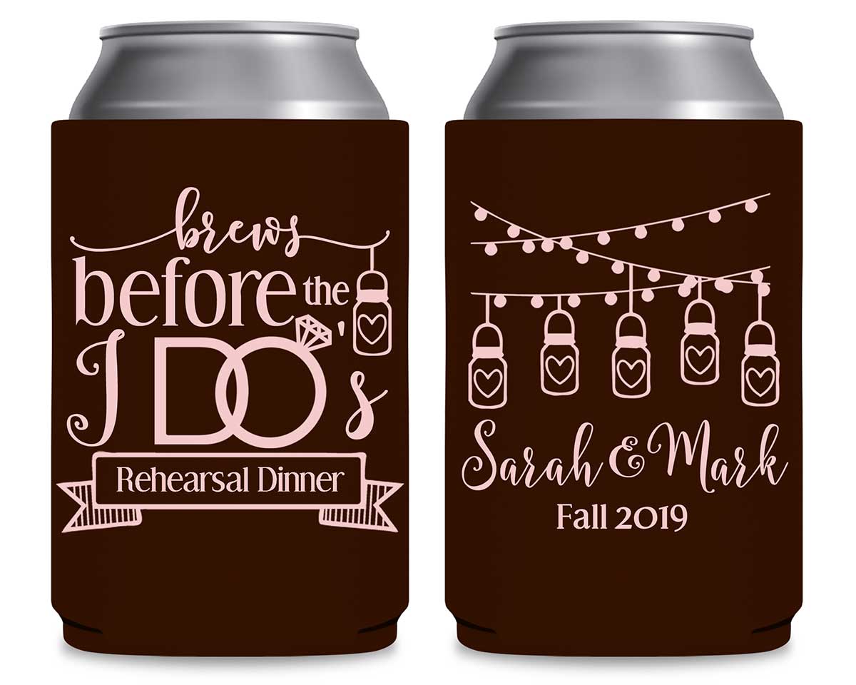 Brews Before The I Do's 2A Foldable Can Koozies Wedding Gifts for Guests