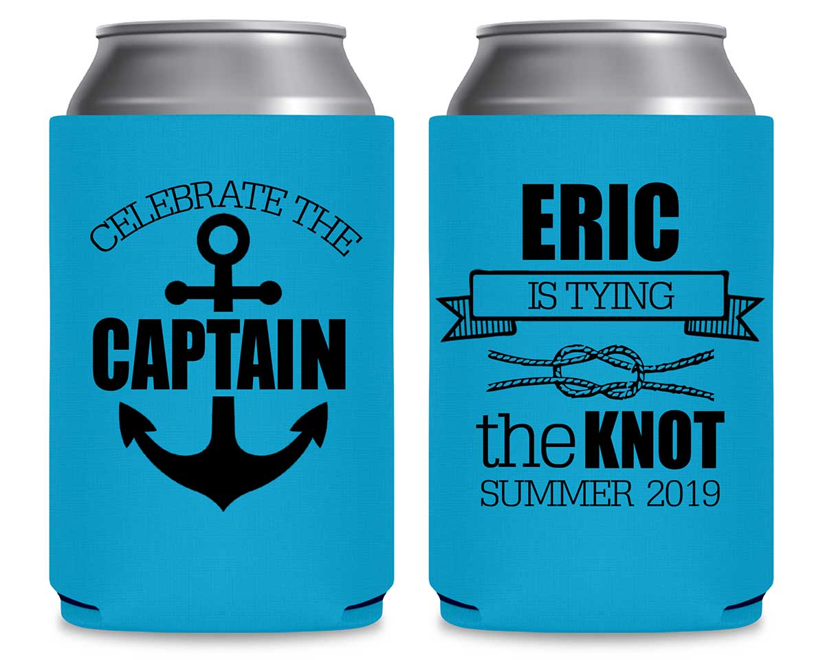 Celebrate The Captain 1A Foldable Can Koozies Wedding Gifts for Guests