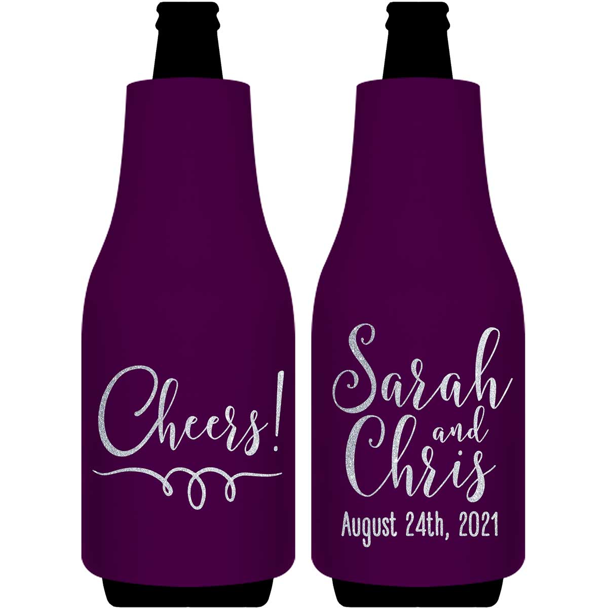 Cheers 1A Swirl Foldable Bottle Sleeve Koozies Wedding Gifts for Guests