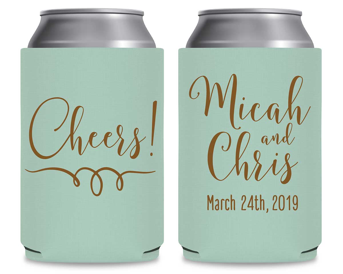 Cheers 1A Swirl Foldable Can Koozies Wedding Gifts for Guests