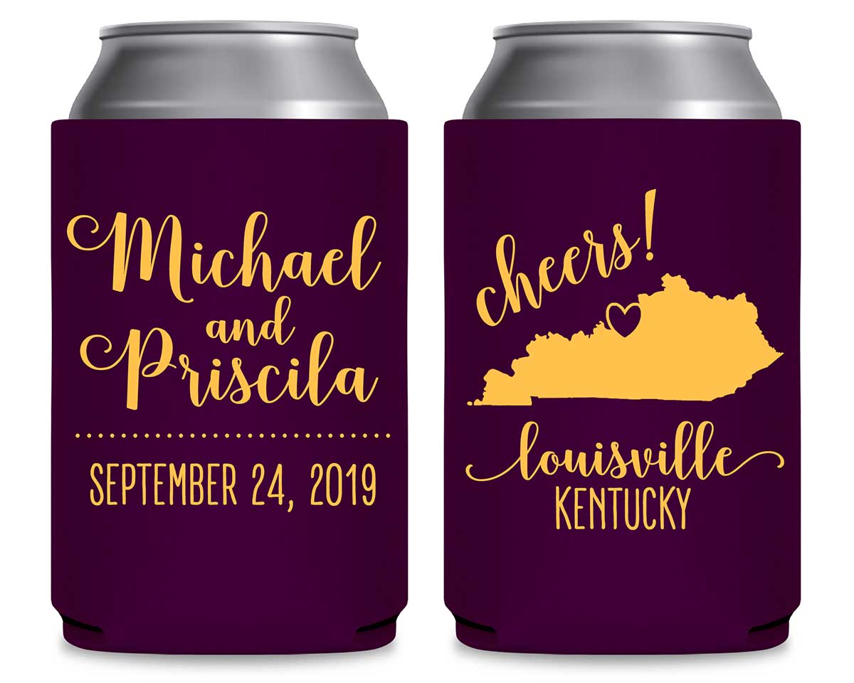 Cheers 2A Any Map Foldable Can Koozies Wedding Gifts for Guests