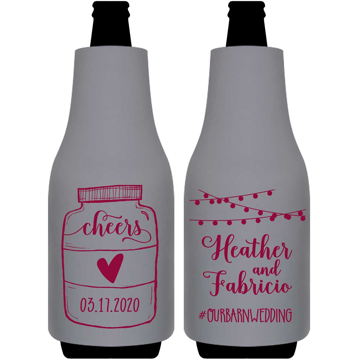 Cheers 3A Mason Jar Foldable Bottle Sleeve Koozies Wedding Gifts for Guests