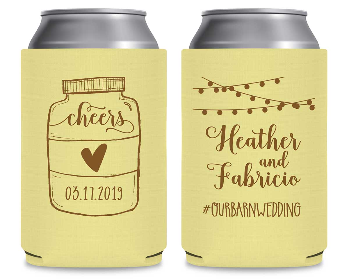 Cheers 3A Mason Jar Foldable Can Koozies Wedding Gifts for Guests