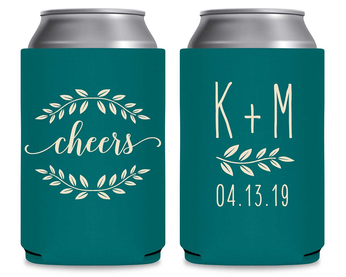 Cheers 4A Wedding Wreath Foldable Can Koozies Wedding Gifts for Guests