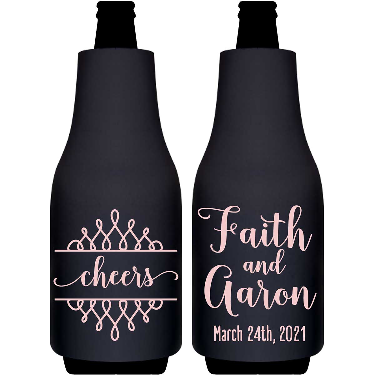 Cheers 4B Swirls Foldable Bottle Sleeve Koozies Wedding Gifts for Guests