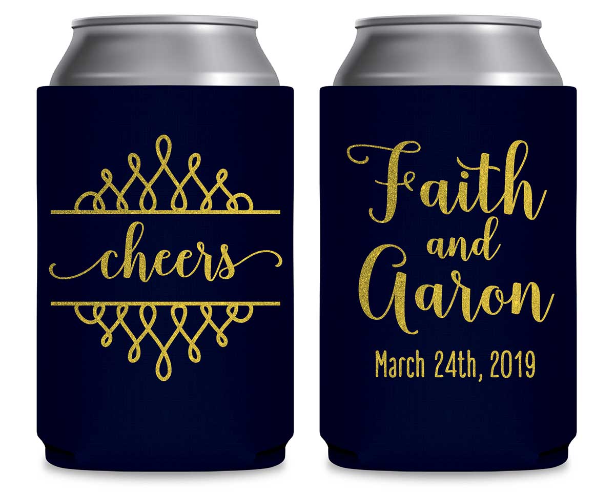 Cheers 4B Swirls Foldable Can Koozies Wedding Gifts for Guests