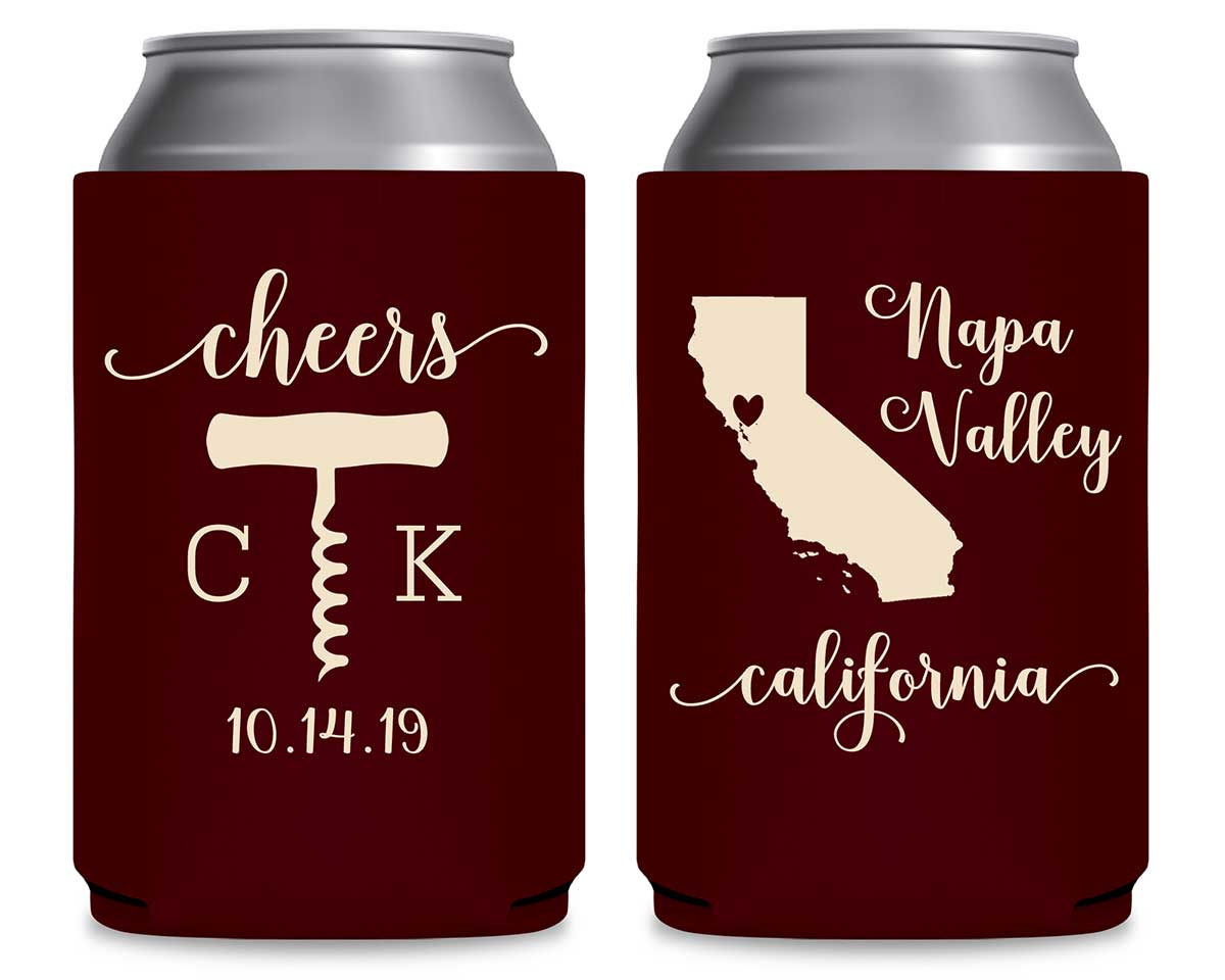 Cheers 5A Any Map Foldable Can Koozies Wedding Gifts for Guests
