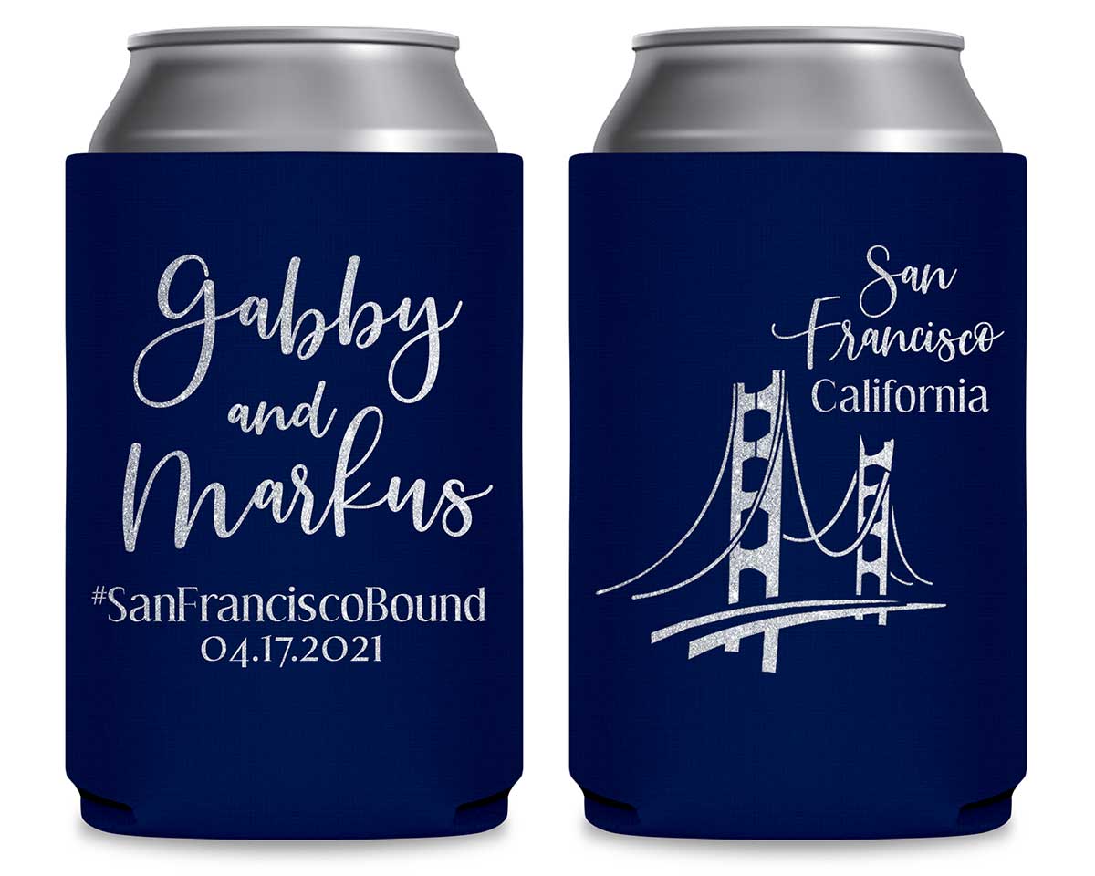 City Bound 1A Any City Foldable Can Koozies Wedding Gifts for Guests