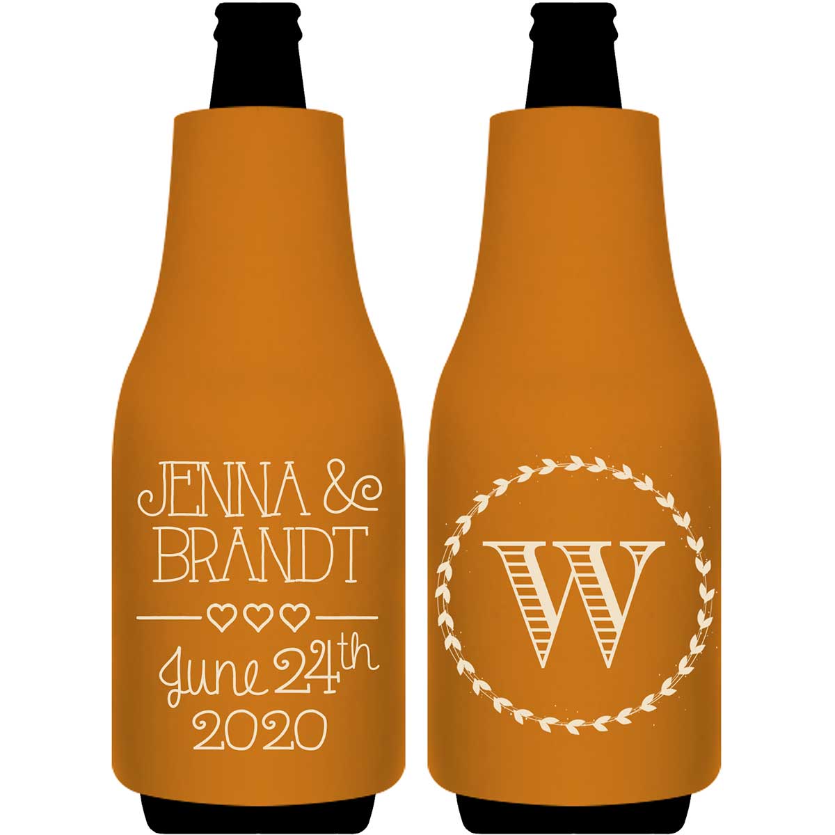 Classic Wedding Design 2A Foldable Bottle Sleeve Koozies Wedding Gifts for Guests