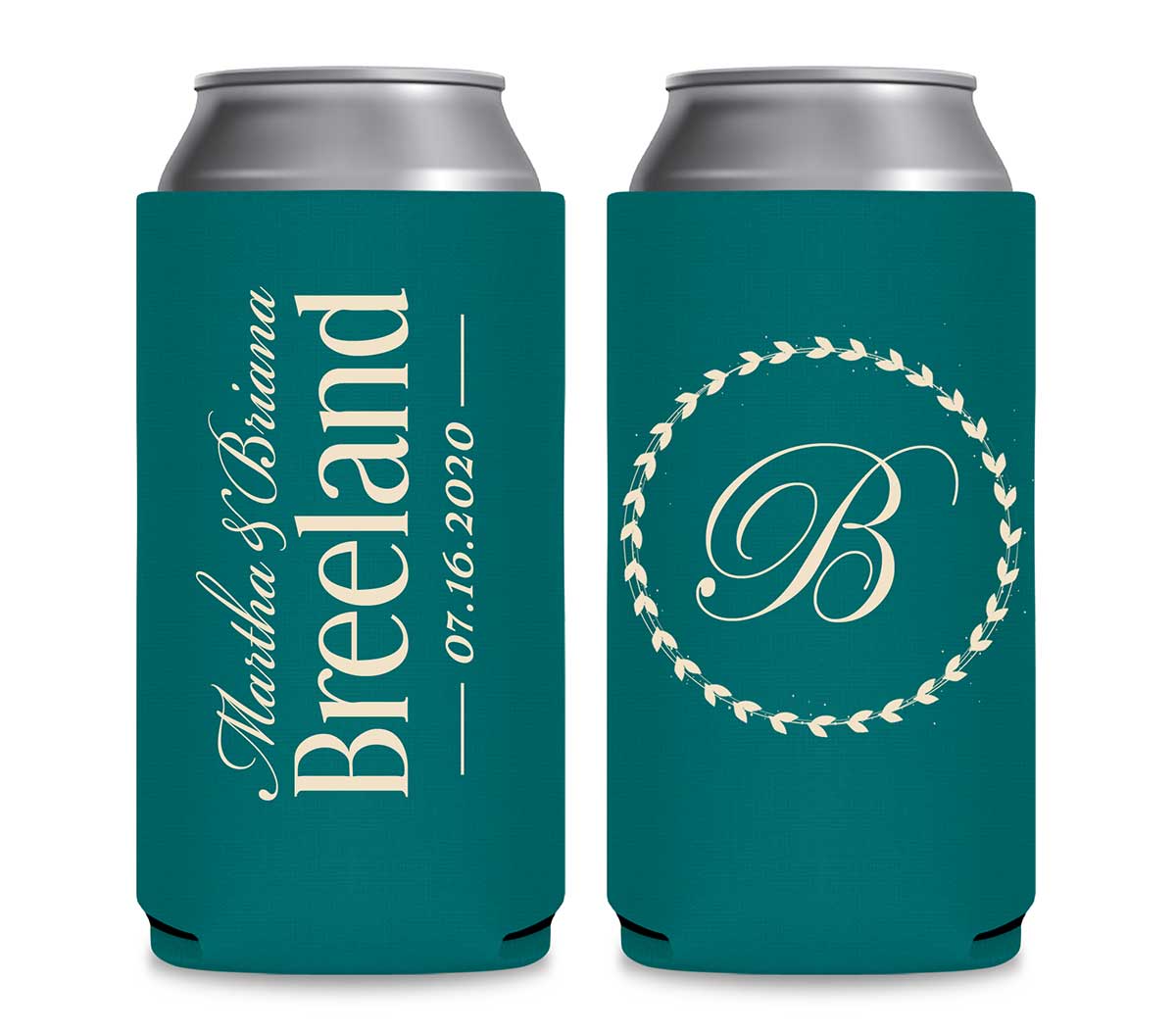 Classic Wedding Design 3A Foldable 12 oz Slim Can Koozies Wedding Gifts for Guests