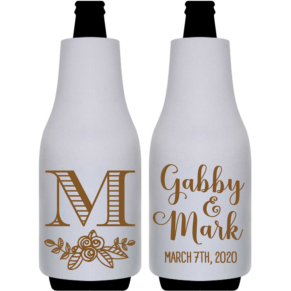 Classic Wedding Design 6A Foldable Bottle Sleeve Koozies Wedding Gifts for Guests