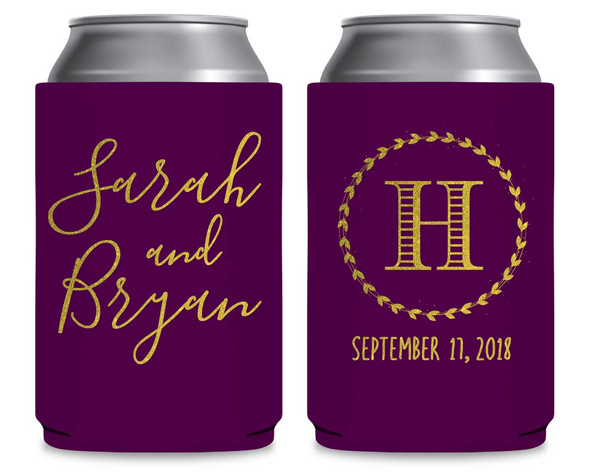 Classic Wedding Design 7A Foldable Can Koozies Wedding Gifts for Guests