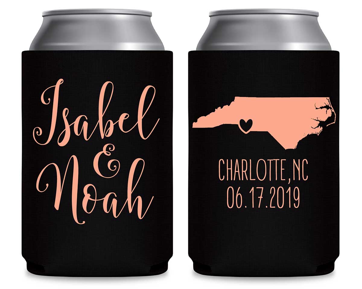 Custom Map 1A Foldable Can Koozies Wedding Gifts for Guests