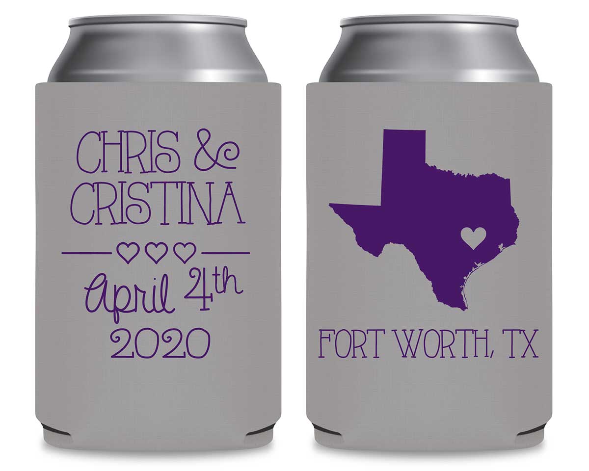 Custom Map 2A Foldable Can Koozies Wedding Gifts for Guests