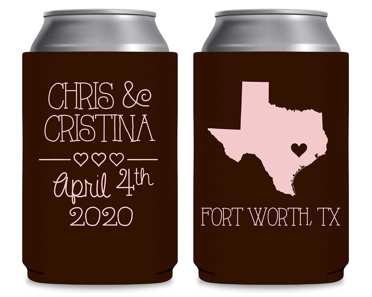 Custom Map 2A Foldable Can Koozies Wedding Gifts for Guests