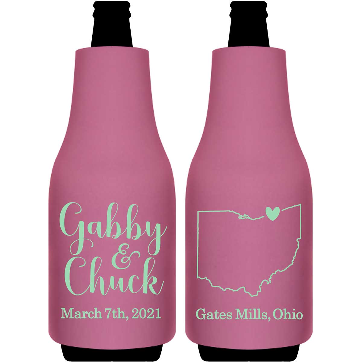 Custom Map 4A Foldable Bottle Sleeve Koozies Wedding Gifts for Guests
