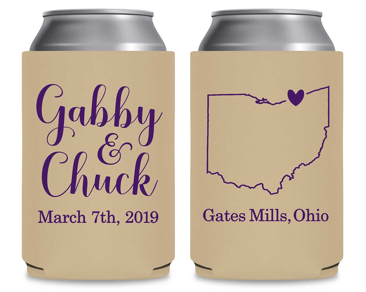 Custom Map 4A Foldable Can Koozies Wedding Gifts for Guests