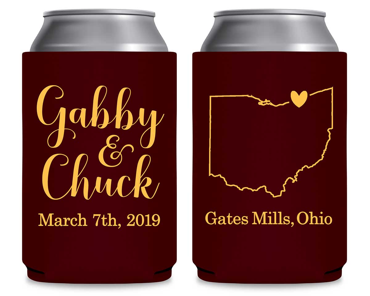 Custom Map 4A Foldable Can Koozies Wedding Gifts for Guests