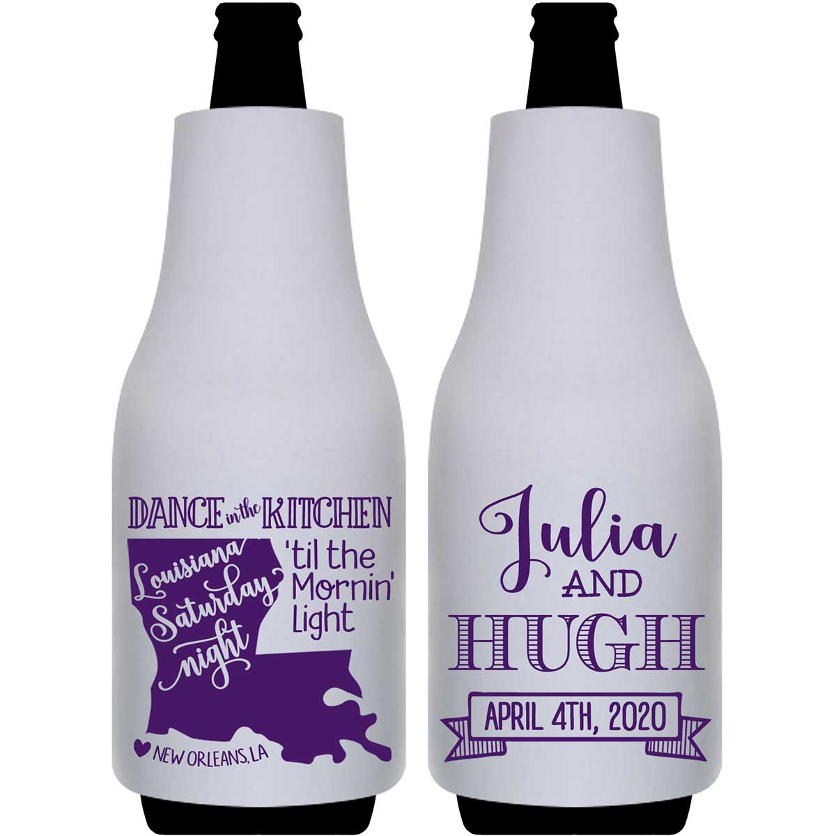 Dance In The Kitchen 1A Louisiana Map Foldable Bottle Sleeve Koozies Wedding Gifts for Guests