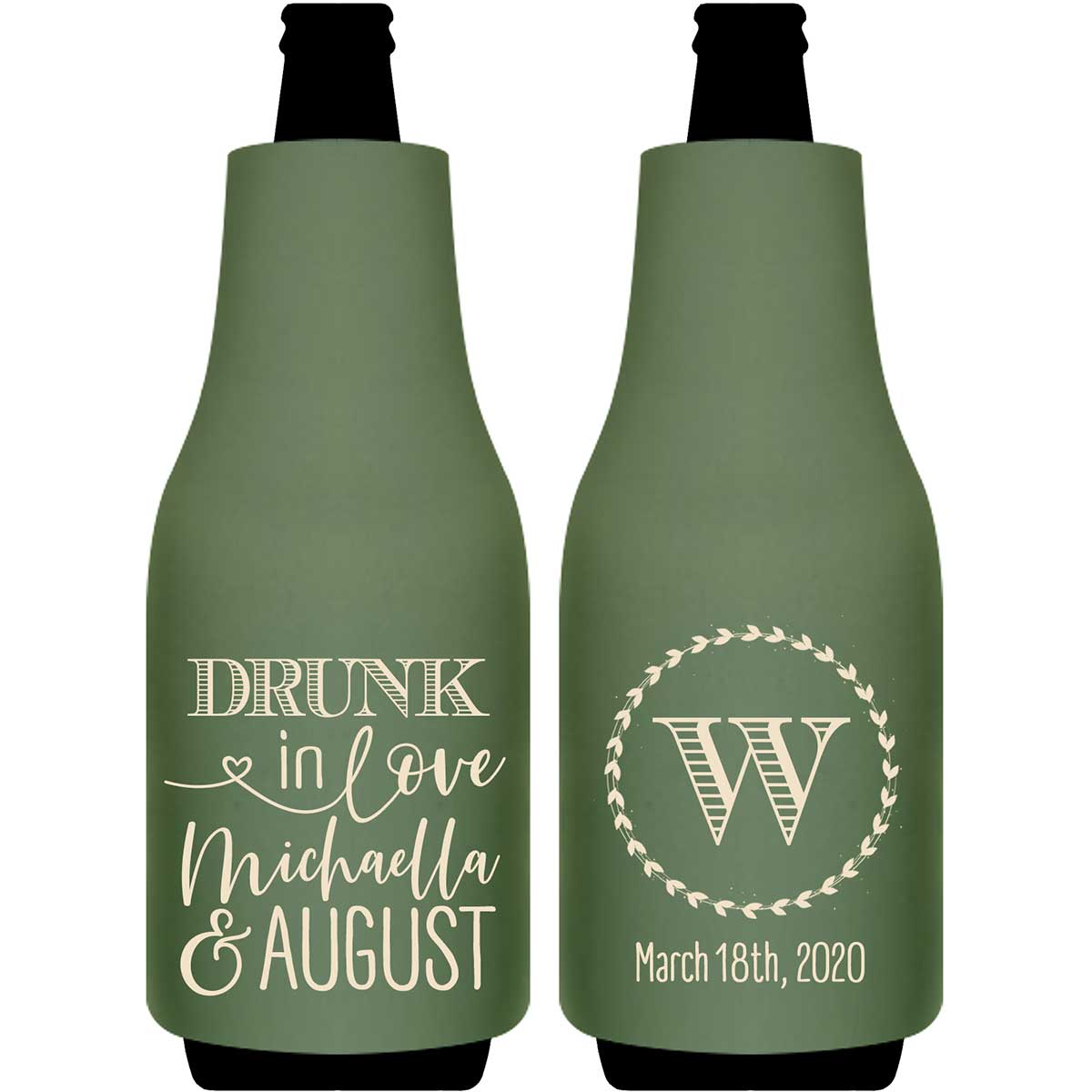 Drunk In Love 1A Foldable Bottle Sleeve Koozies Wedding Gifts for Guests