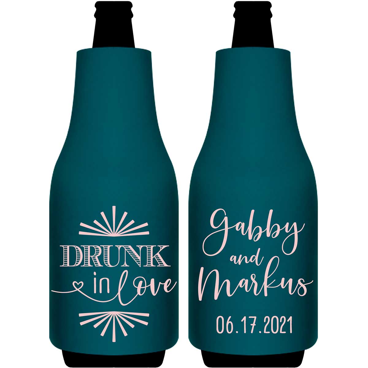 Drunk In Love 1C Foldable Bottle Sleeve Koozies Wedding Gifts for Guests