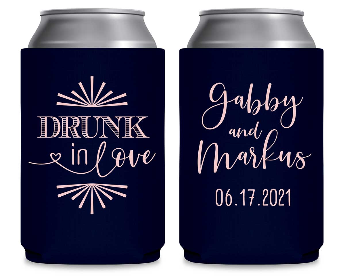 Drunk In Love 1C Foldable Can Koozies Wedding Gifts for Guests