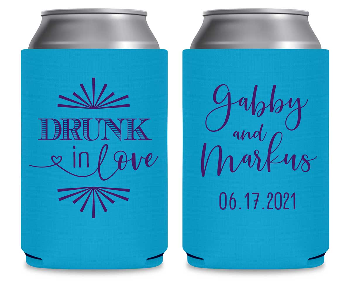 Drunk In Love 1C Foldable Can Koozies Wedding Gifts for Guests