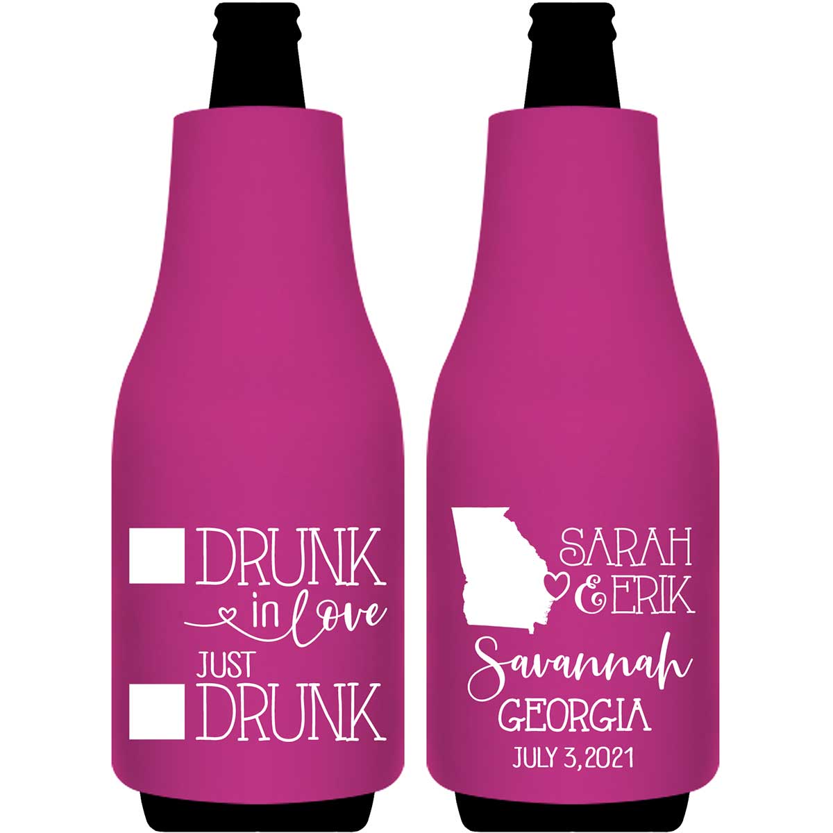 Drunk In Love 3A Any Map Foldable Bottle Sleeve Koozies Wedding Gifts for Guests