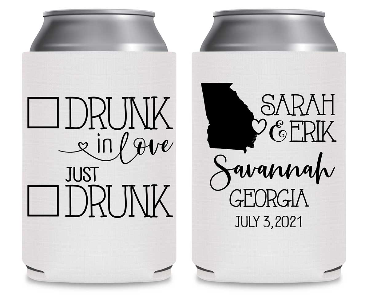 Drunk In Love 3A Any Map Foldable Can Koozies Wedding Gifts for Guests