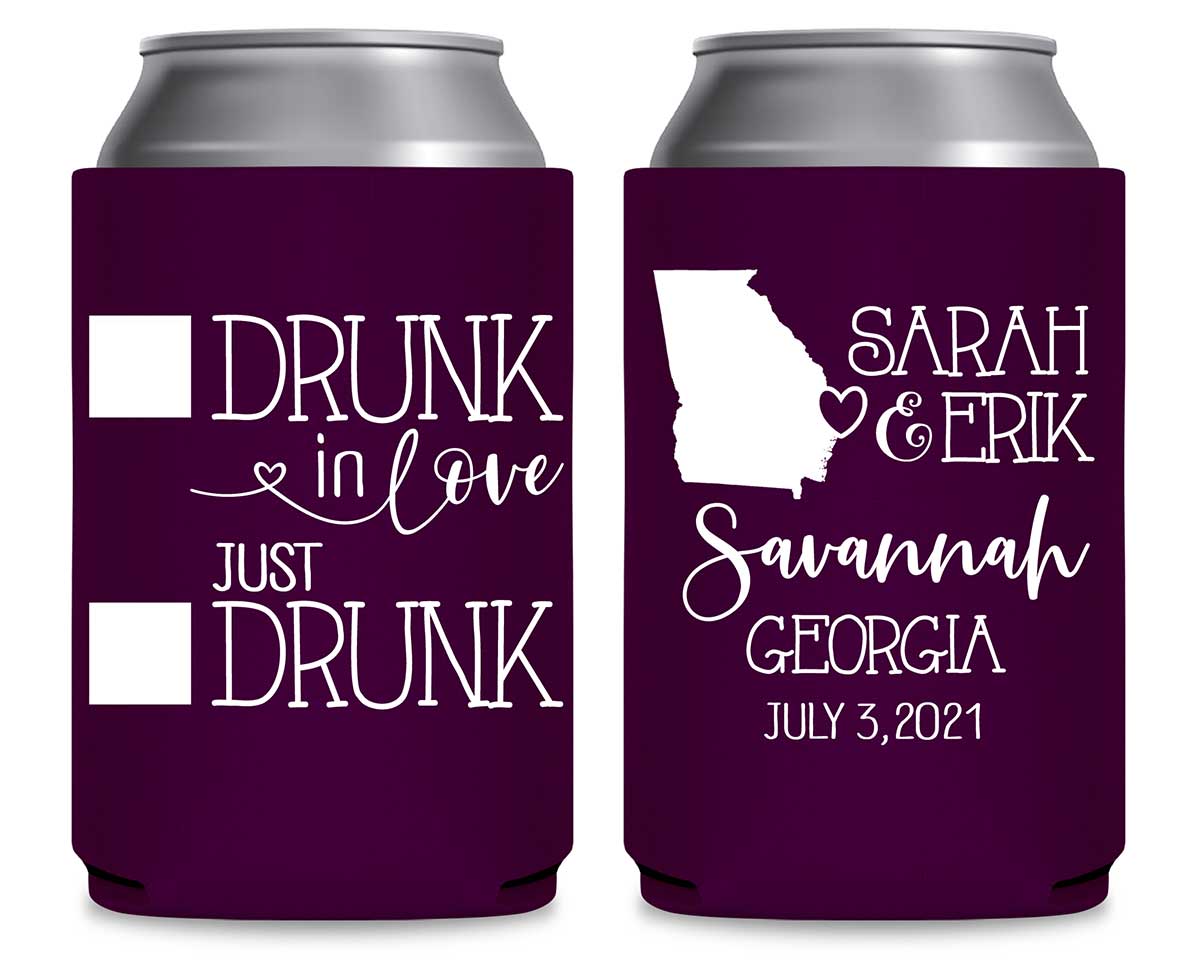 Drunk In Love 3A Any Map Foldable Can Koozies Wedding Gifts for Guests
